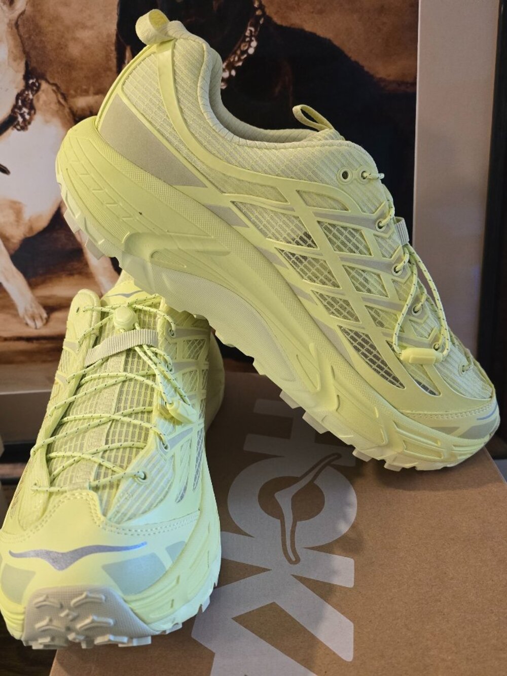 New Hoka One One U Mafate Three2 1172370 YRD Grid JP Yellow Mens 11 US NEW